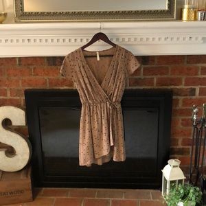 Mocha faux wrap Tyche dress
